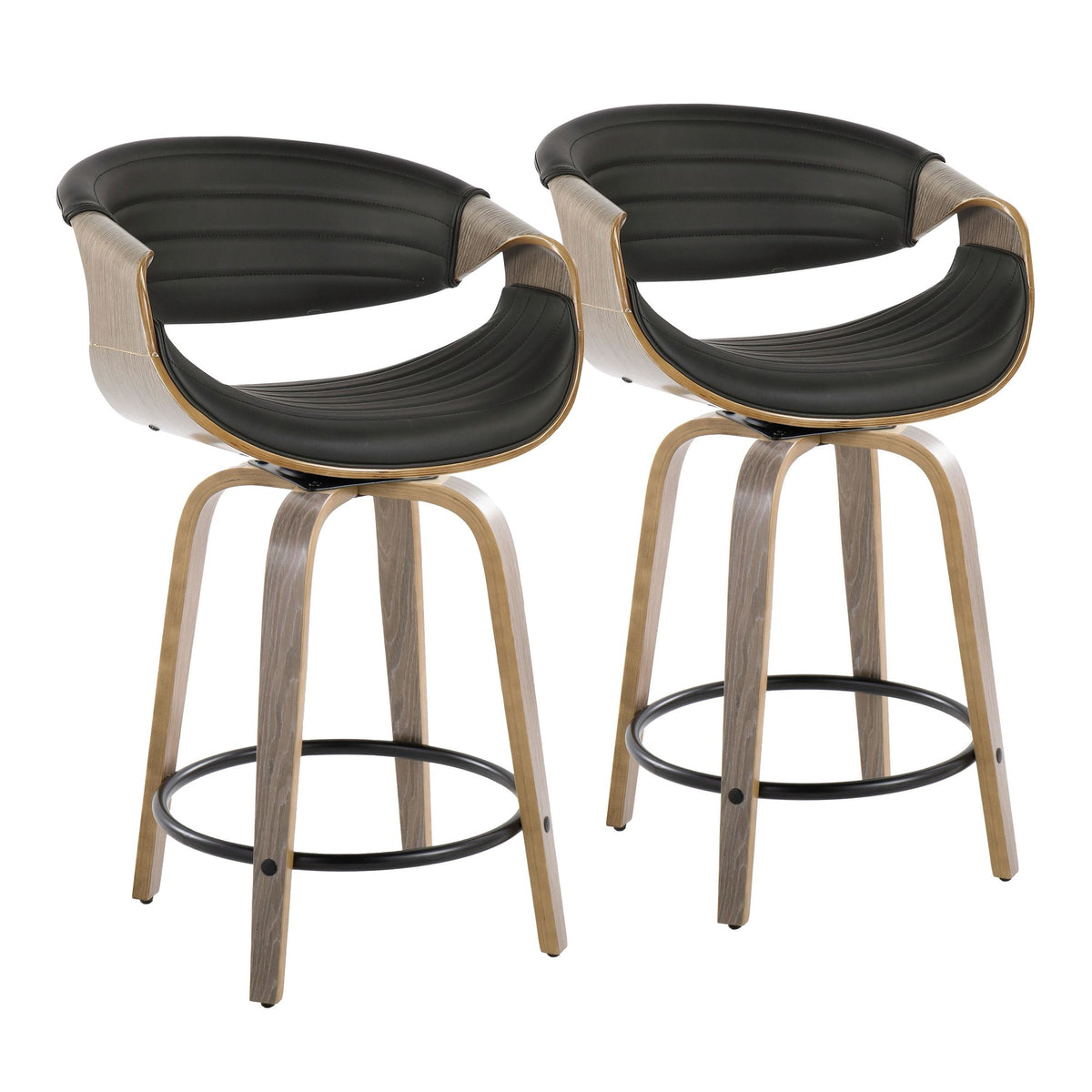LUMISOURCE SYMPHONY 24&quot; FIXED-HEIGHT COUNTER STOOL - SET OF 2