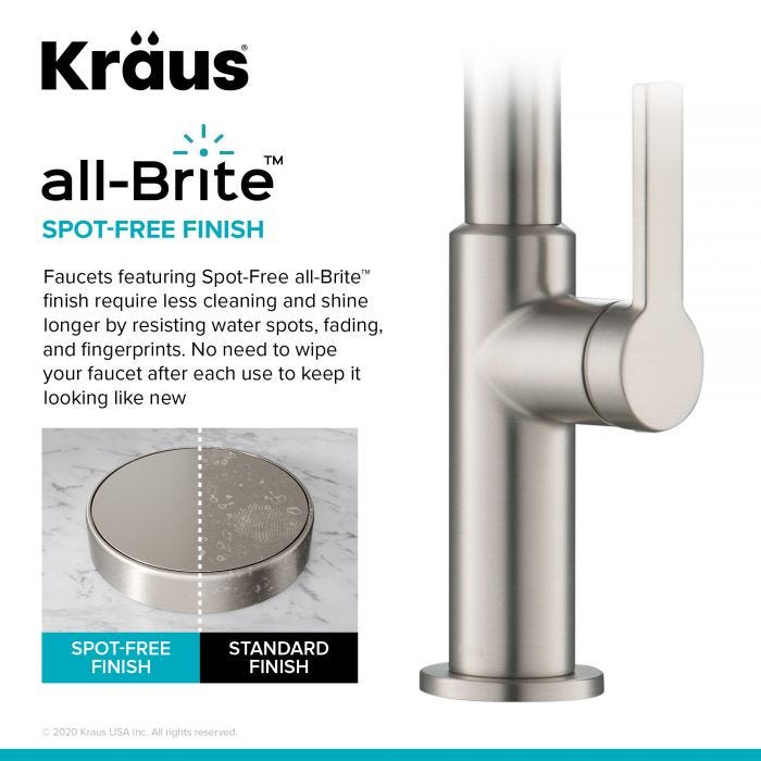 KRAUS Oletto Single Handle Pull-Down Kitchen Faucet in Stainless Steel