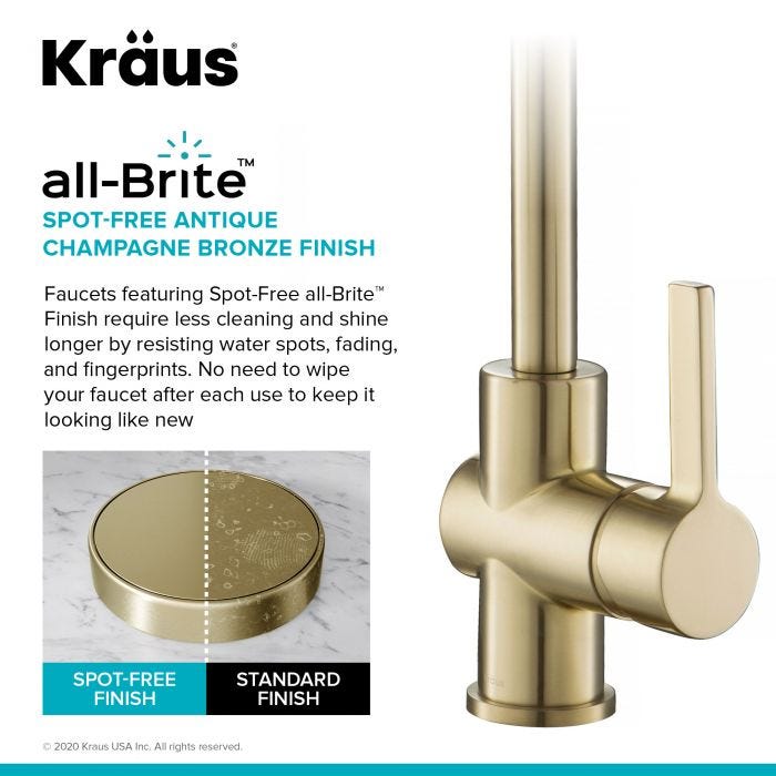 KRAUS Britt Commercial Style Kitchen Faucet in Antique Champagne Bronze