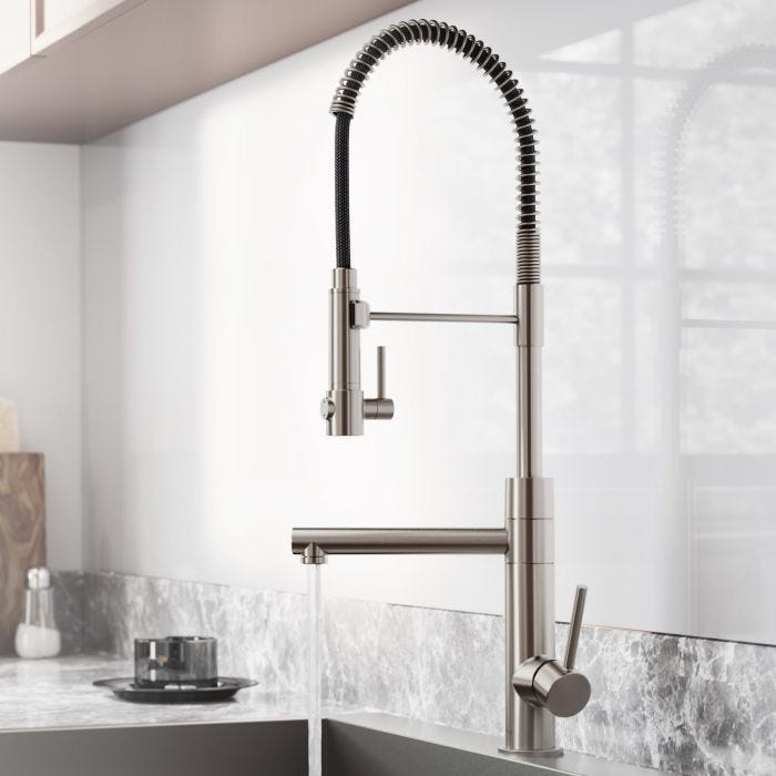 KRAUS Commercial Style Pre-Rinse Kitchen Faucet in Stainless Steel