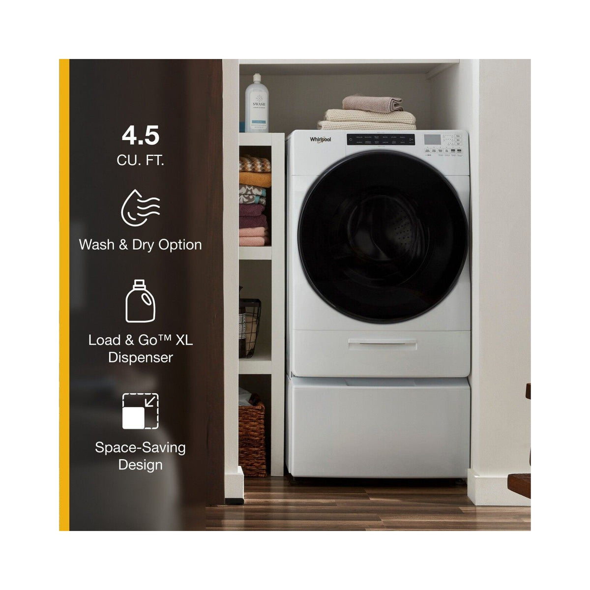 WHIRLPOOL WFC682CLW 4.5 Cu. Ft. Ventless All In One Washer Dryer