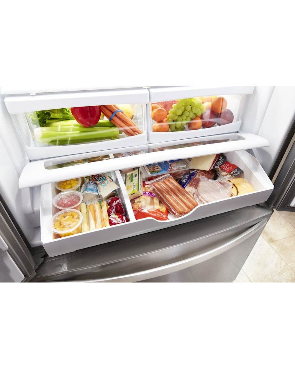 WHIRLPOOL WRF550CDHZ 36-inch Wide Counter Depth French Door Refrigerator - 20 cu. ft.