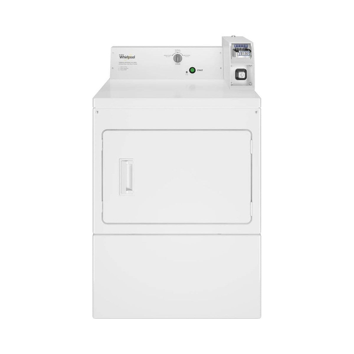 WHIRLPOOL CEM2745FQ Commercial Electric Super-Capacity Dryer, Coin-Slide and Coin-Box