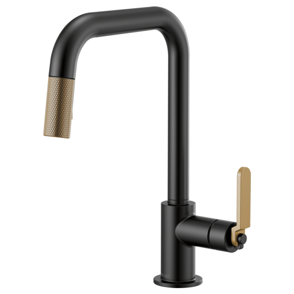 BRIZO LITZE Pull-Down Faucet with Square Spout and Industrial Handle