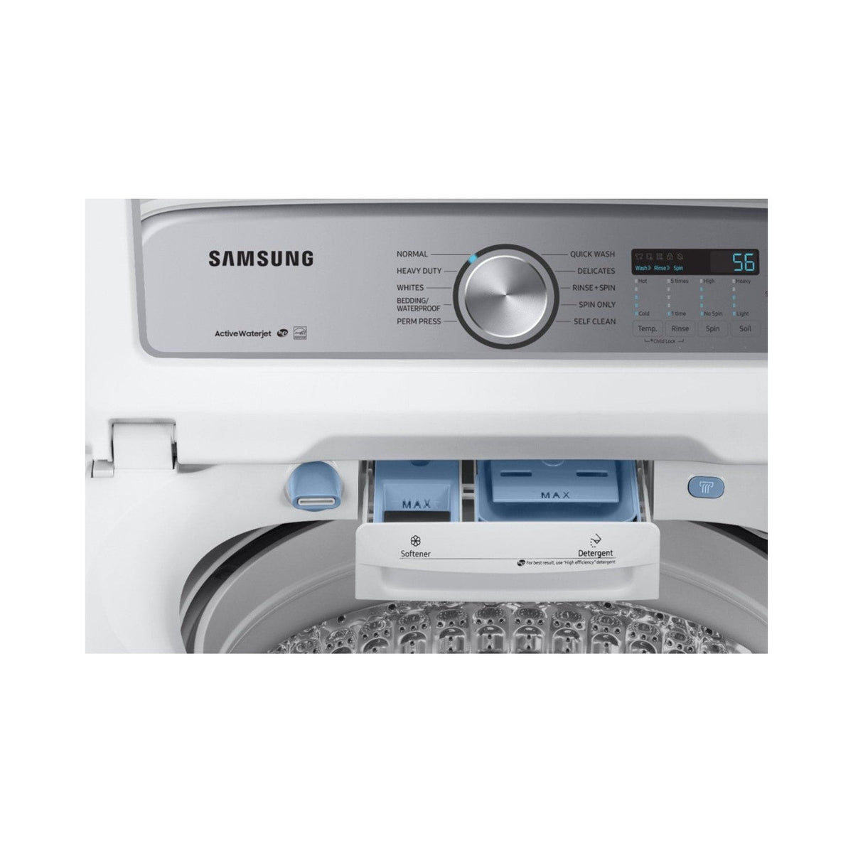 SAMSUNG WA50R5200AW/US 5.0 cu. ft. Top Load Washer with Active WaterJet in White