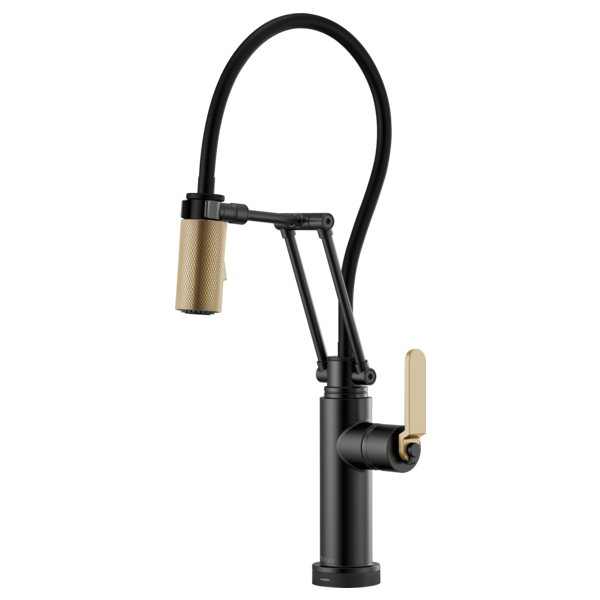 BRIZO LITZE SmartTouch® Articulating Kitchen Faucet with Industrial Handle