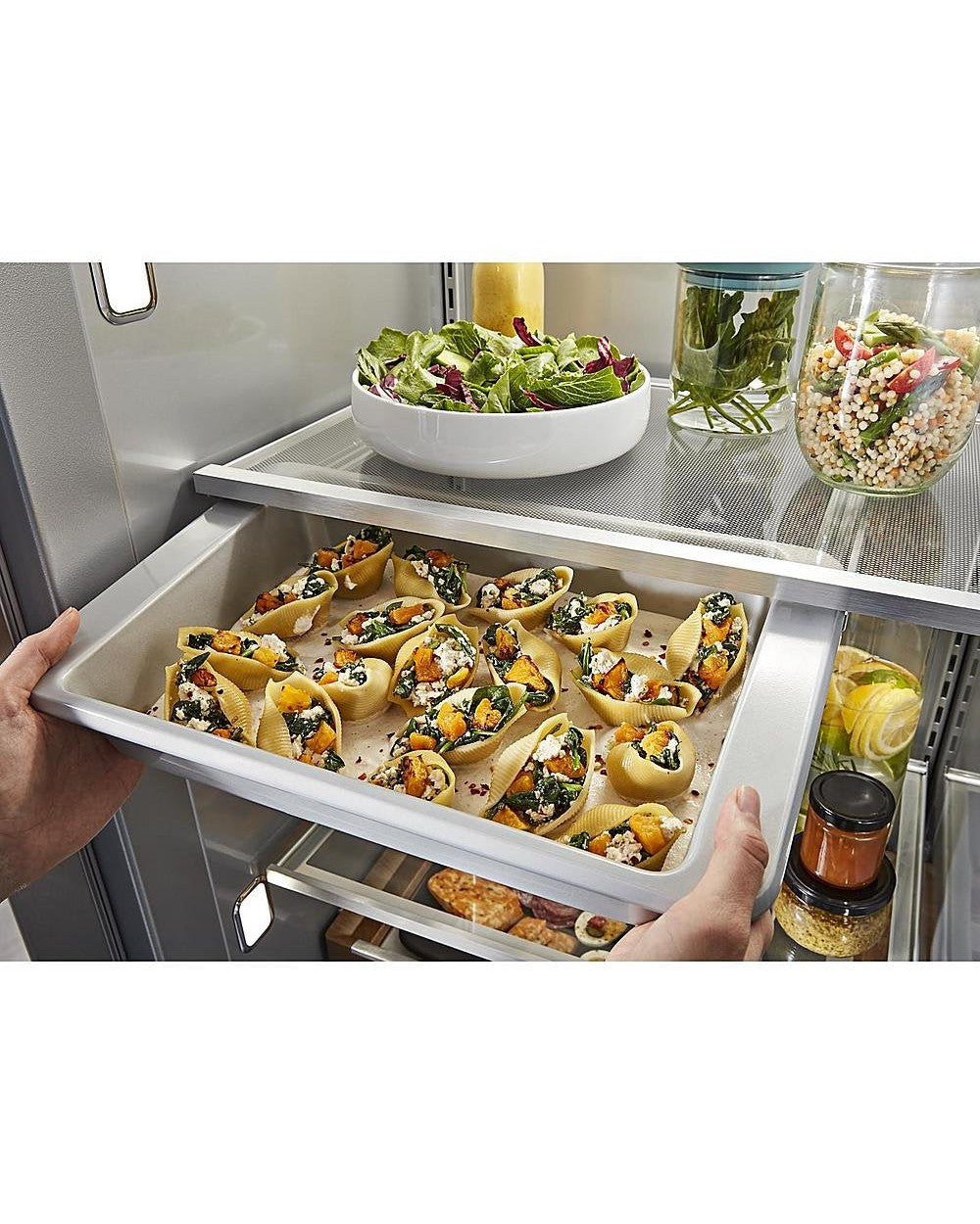 KITCHENAID KBSD708MSS 29.4 Cu. Ft. 48&quot; Built-In Side-By-Side Refrigerator With Ice And Water Dispenser