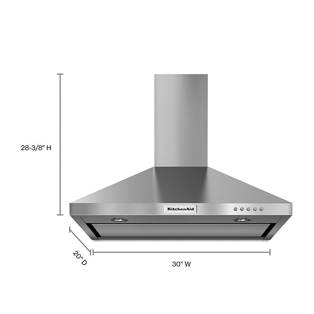 KITCHENAID KVWB400DSS 30&quot; Wall-Mount, 3-Speed Canopy Hood