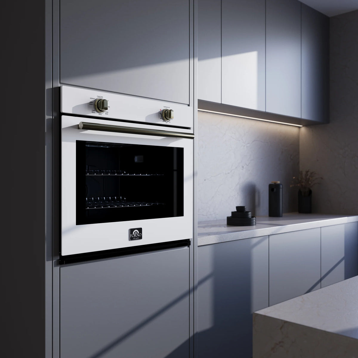 Forno Vomero 30-Inch Wall Oven, Black, 5 cu.ft Capacity, 3550 Watts Convection, Mechanical Controls, Manuel Steam Clean FBOEL1370-30BLK 