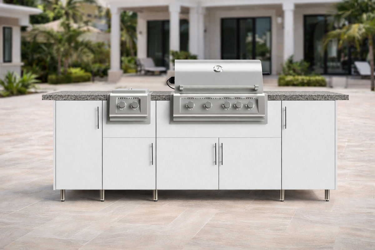 WEATHER STRONG Island1  96" Wide Modular Cabinetry For Outdoor Kitchen