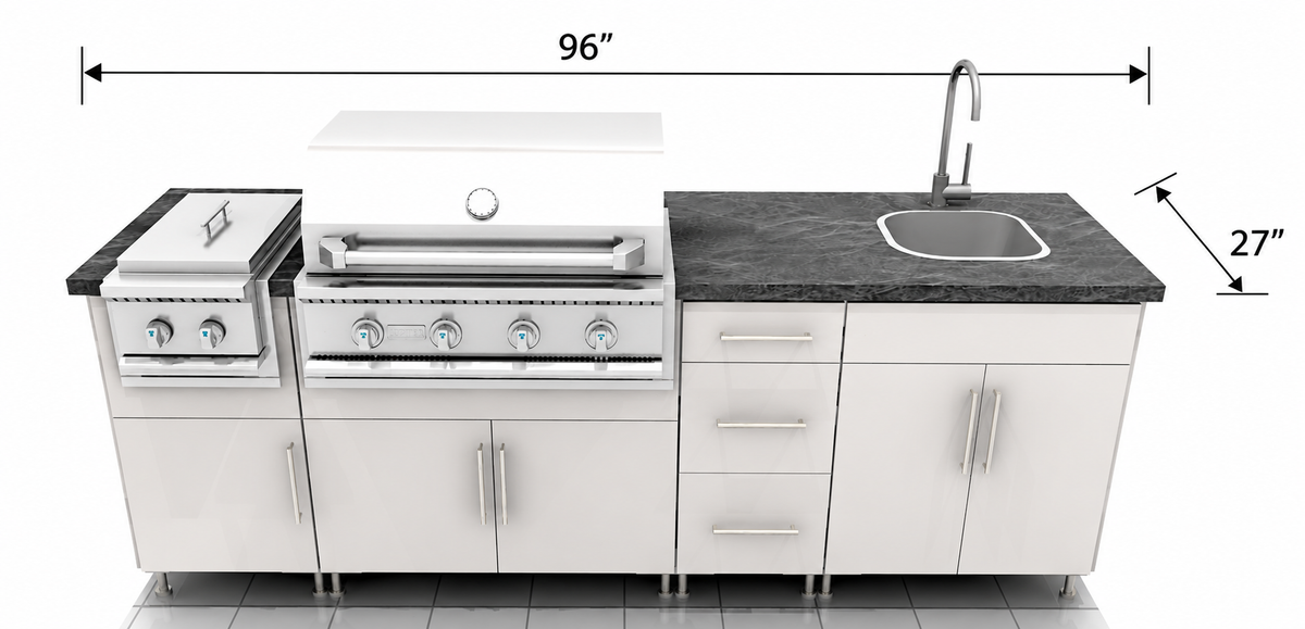 Premium Outdoor Kitchen Set – 8' WeatherStrong + Jupiter
