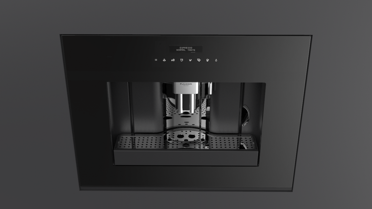 FULGOR MILANO F7BC24B1 24&quot; BUILT-IN COFFEE MACHINE BLACK GLASS