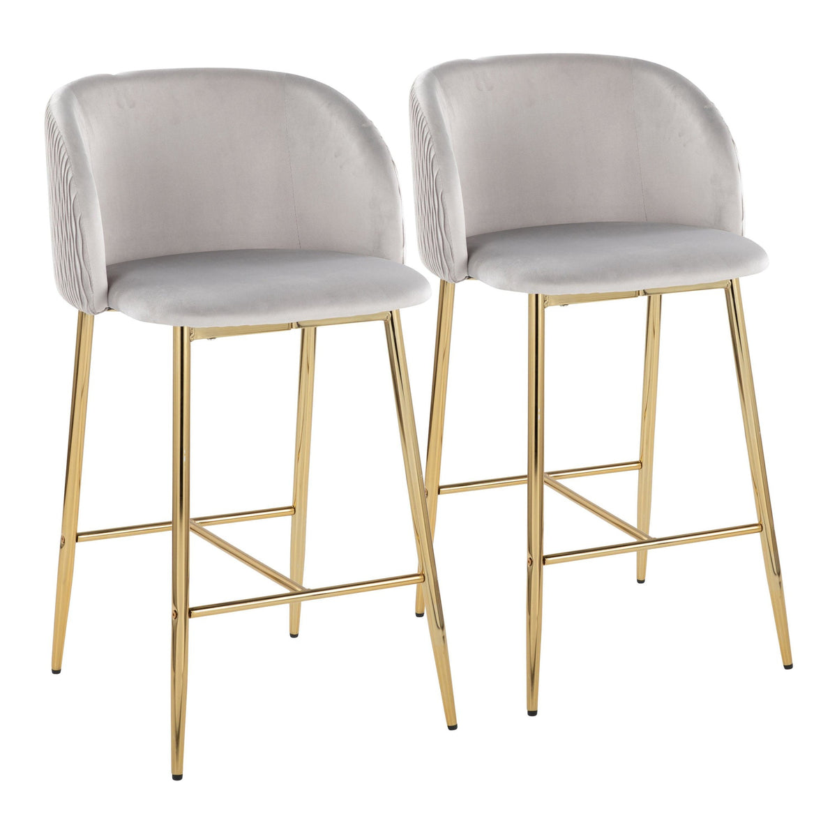 FRAN PLEATED WAVES 26&quot; FIXED-HEIGHT COUNTER STOOL - SET OF 2