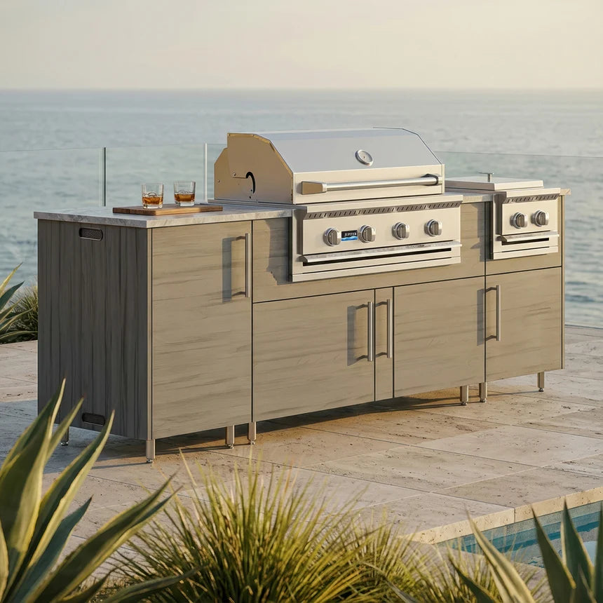 Premium Outdoor Kitchen Set – 86" Sandbar with Side Burner