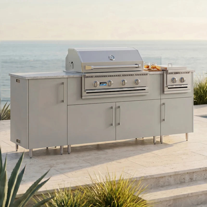 Premium Outdoor Kitchen Set – 86" Sandbar with Side Burner