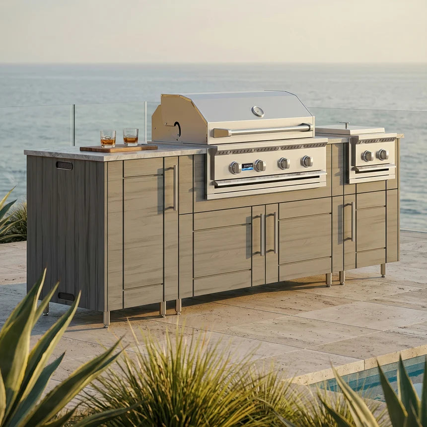 Premium Outdoor Kitchen Set – 86" Sandbar with Side Burner
