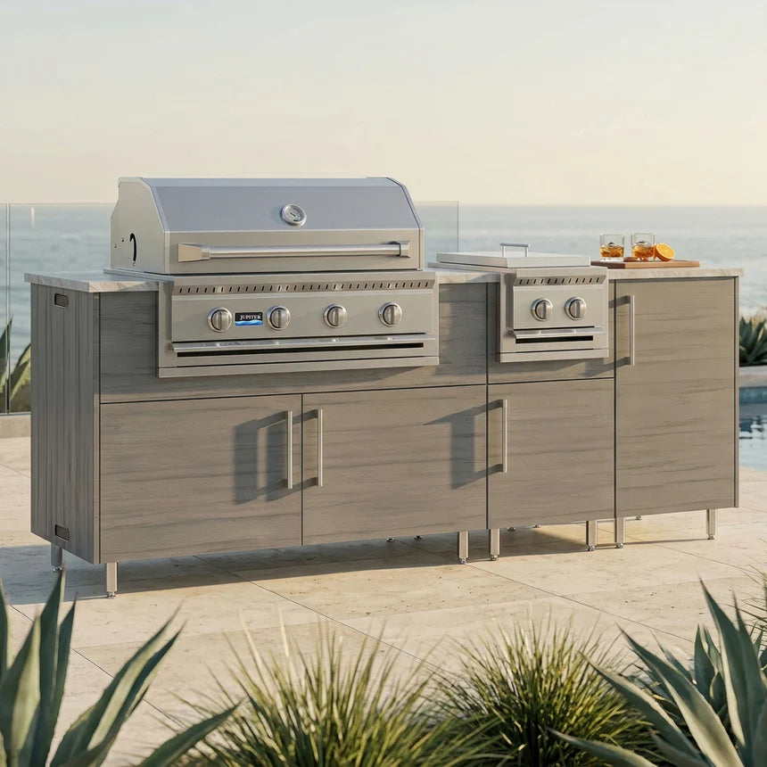 Premium Outdoor Kitchen Set – 86" Sandbar with Side Burner