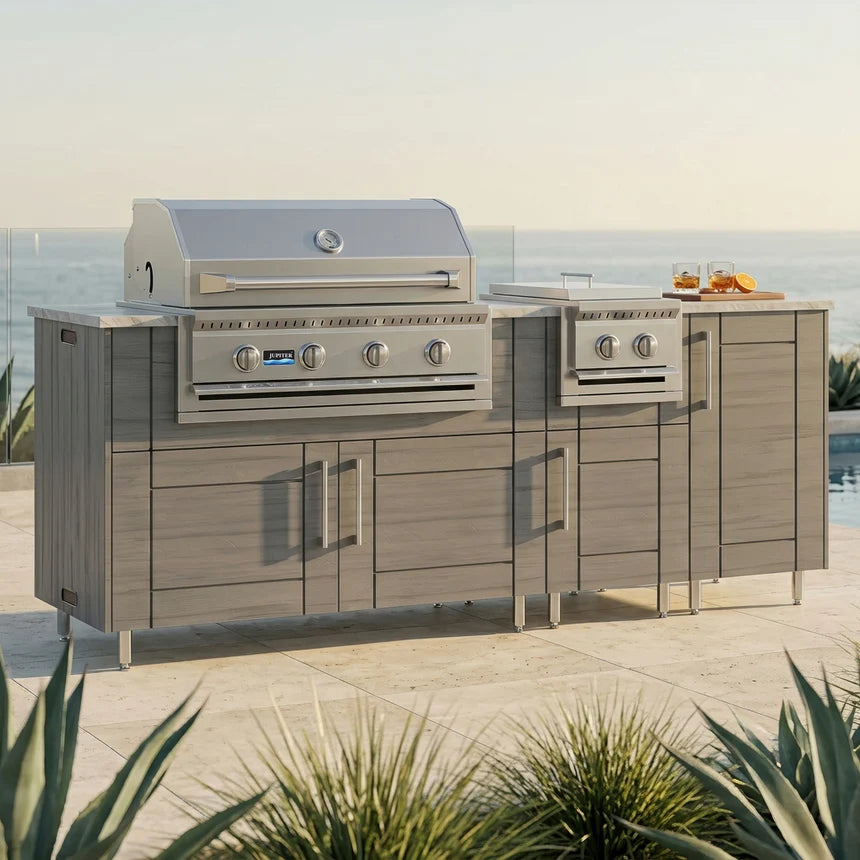 Premium Outdoor Kitchen Set – 86" Sandbar with Side Burner