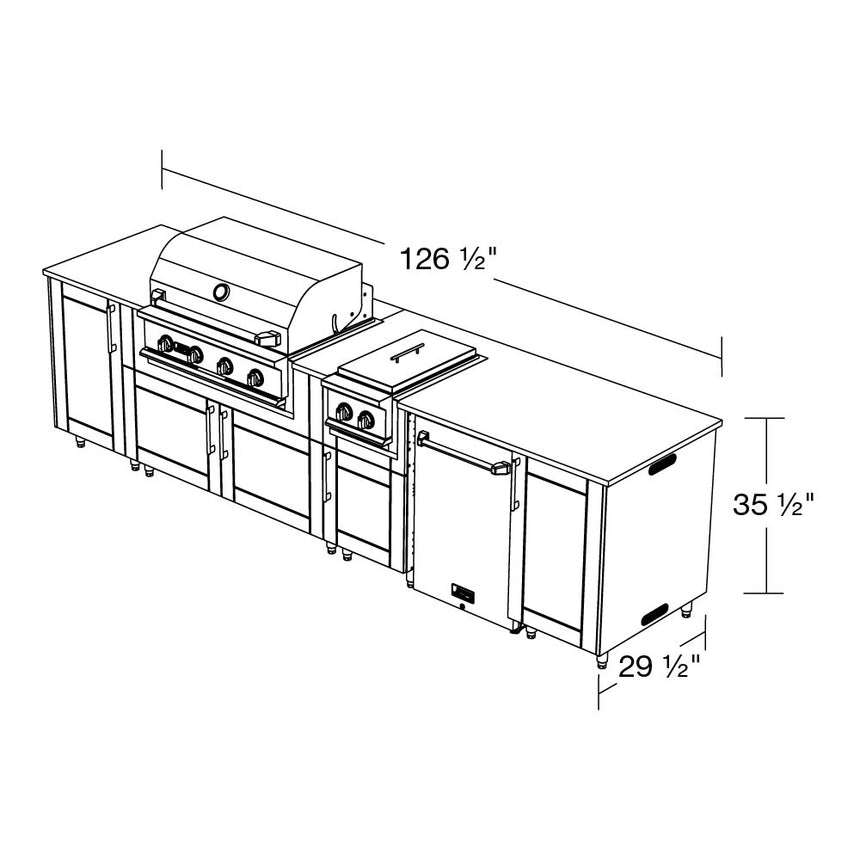 Premium Outdoor Kitchen Set – 126" Breakwater