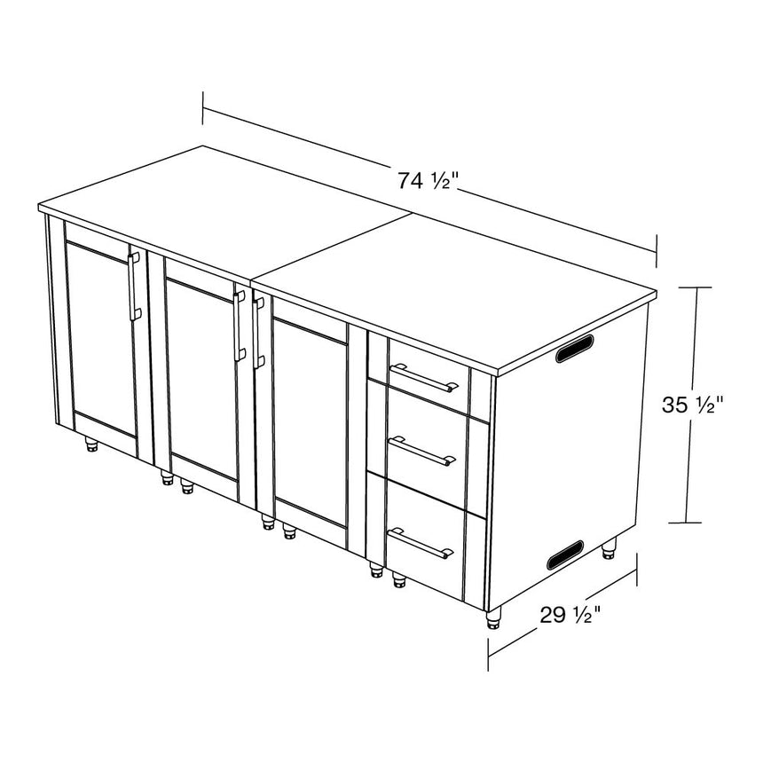 Premium Outdoor Kitchen Set – 74" Lagoon