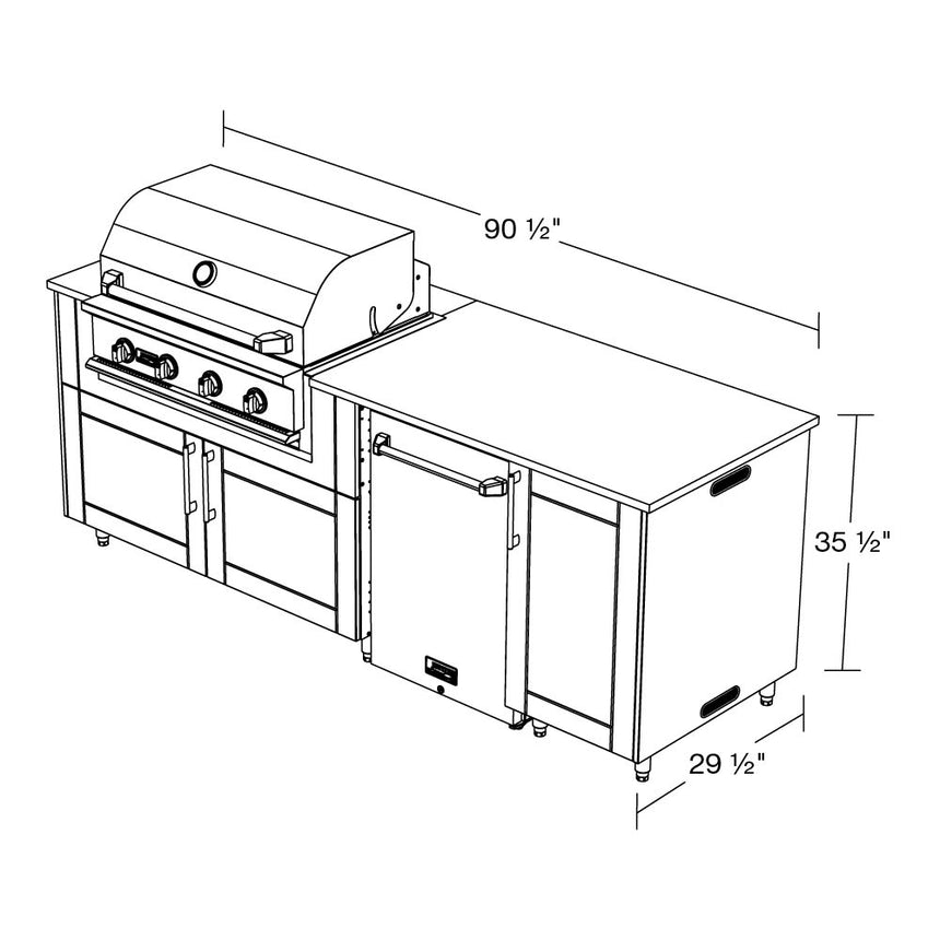 Premium Outdoor Kitchen Set – 90" Bayside