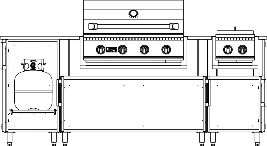 Premium Outdoor Kitchen Set – 86" Sandbar with Side Burner