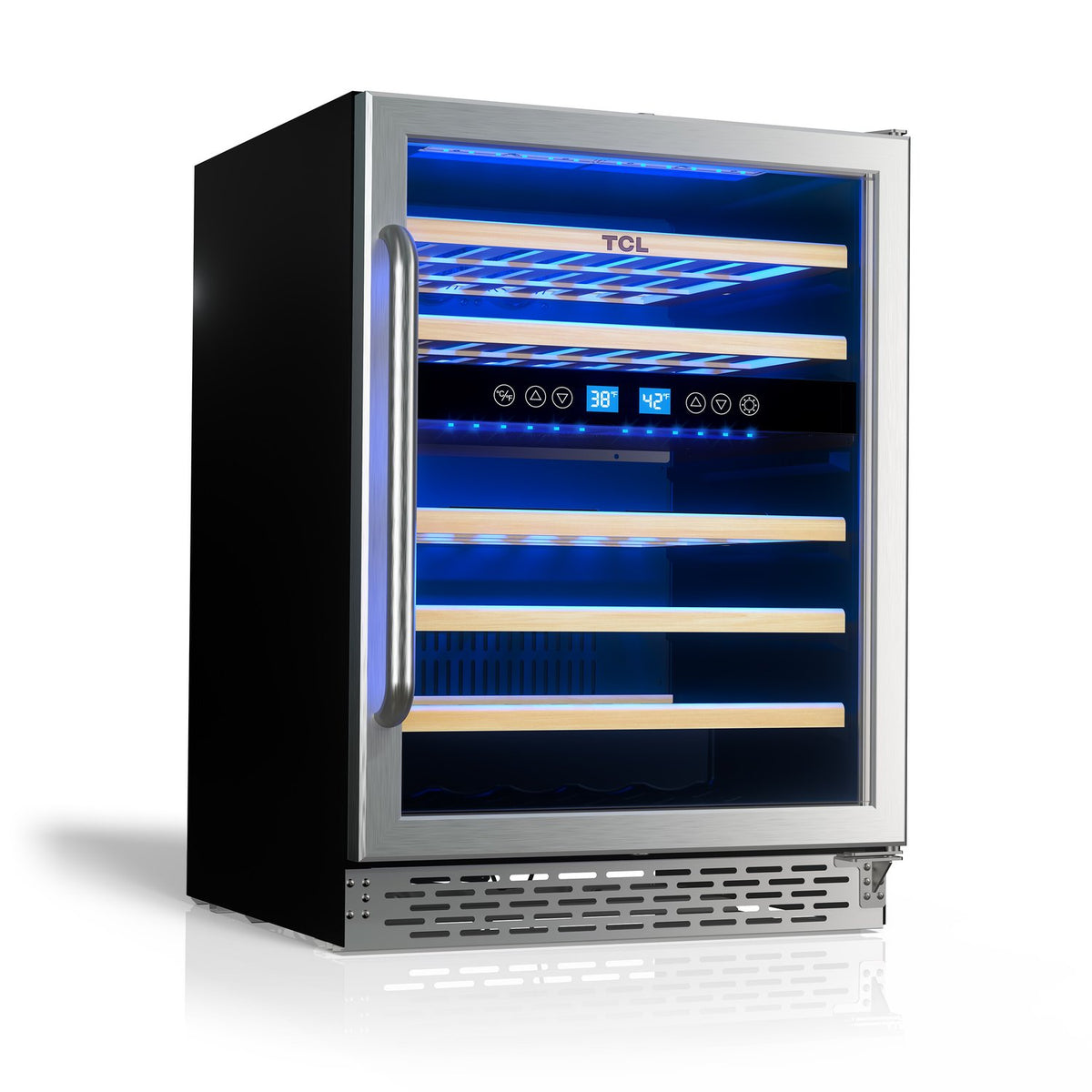 TCL TRW46B8AS 46 Bottle Dual Temperate Zone Wine Cooler - Stainless