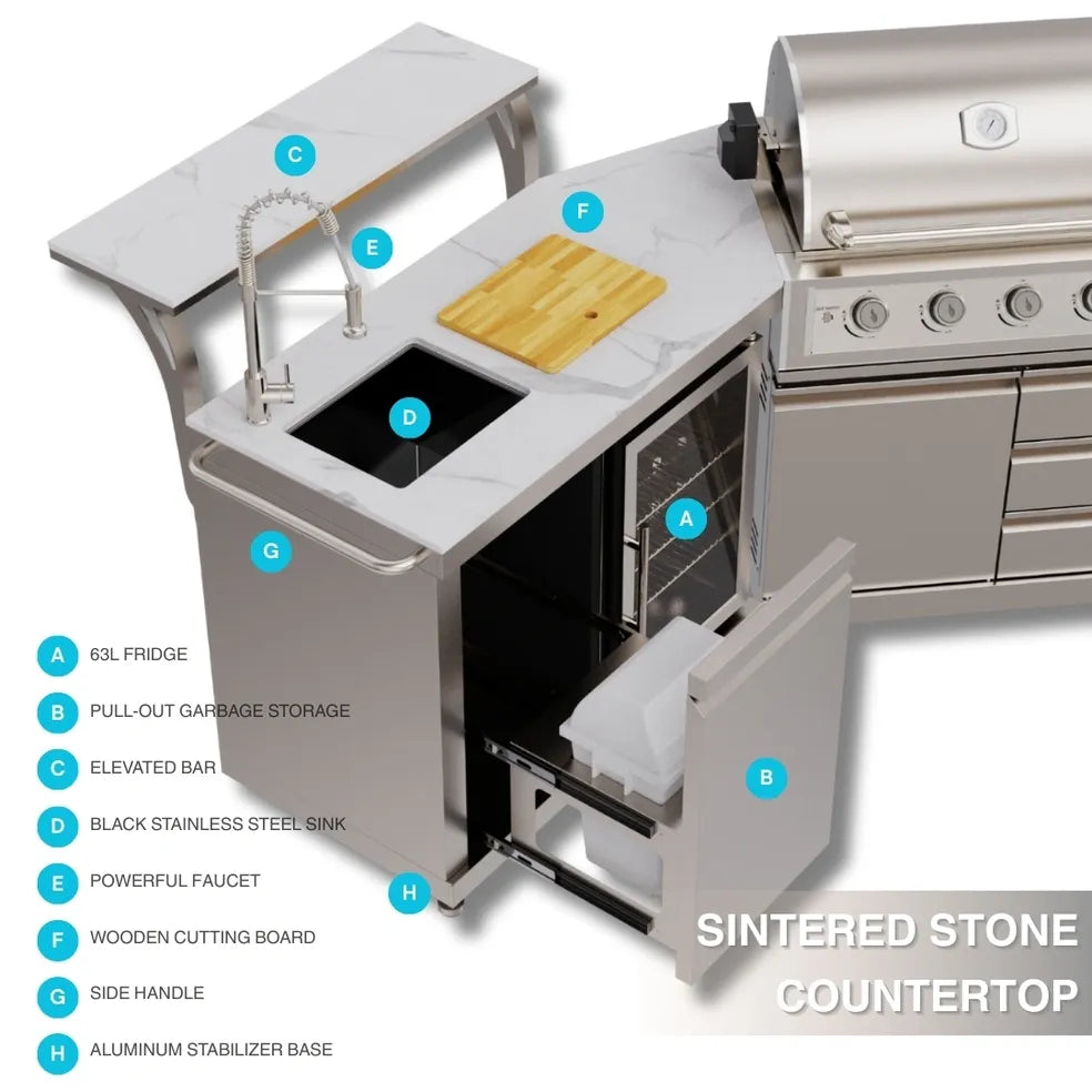 BROIL CHEF Yosemite 8 Burner Classic S/S Pizza Oven Modular Suite