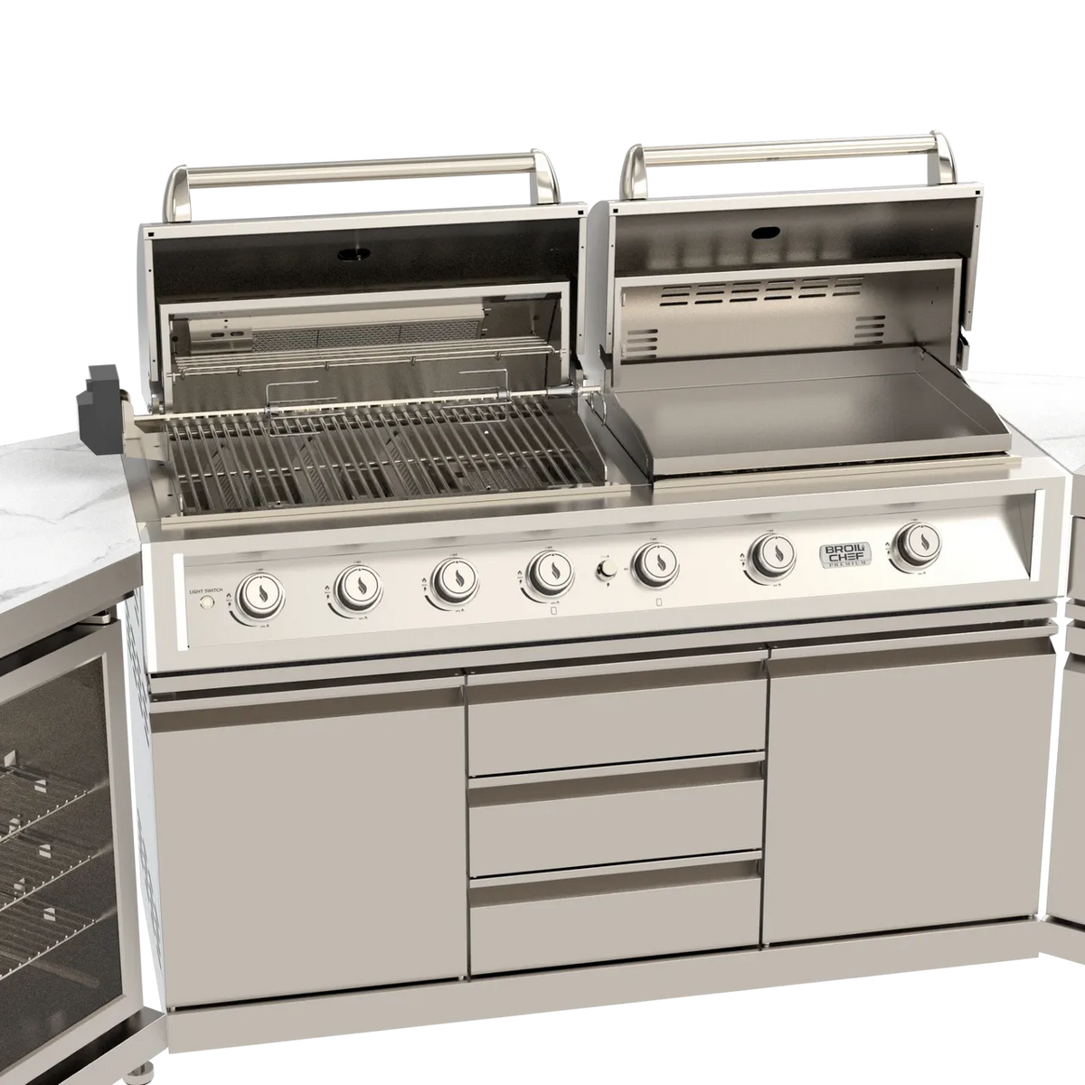 BROIL CHEF Yosemite 8 Burner Classic S/S Pizza Oven Modular Suite