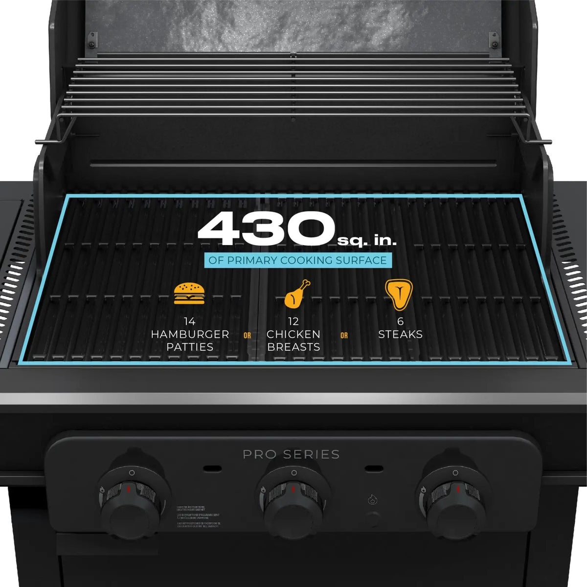 Char-Broil 463366724 Pro 3-Burner Gas Grill with Side Burner