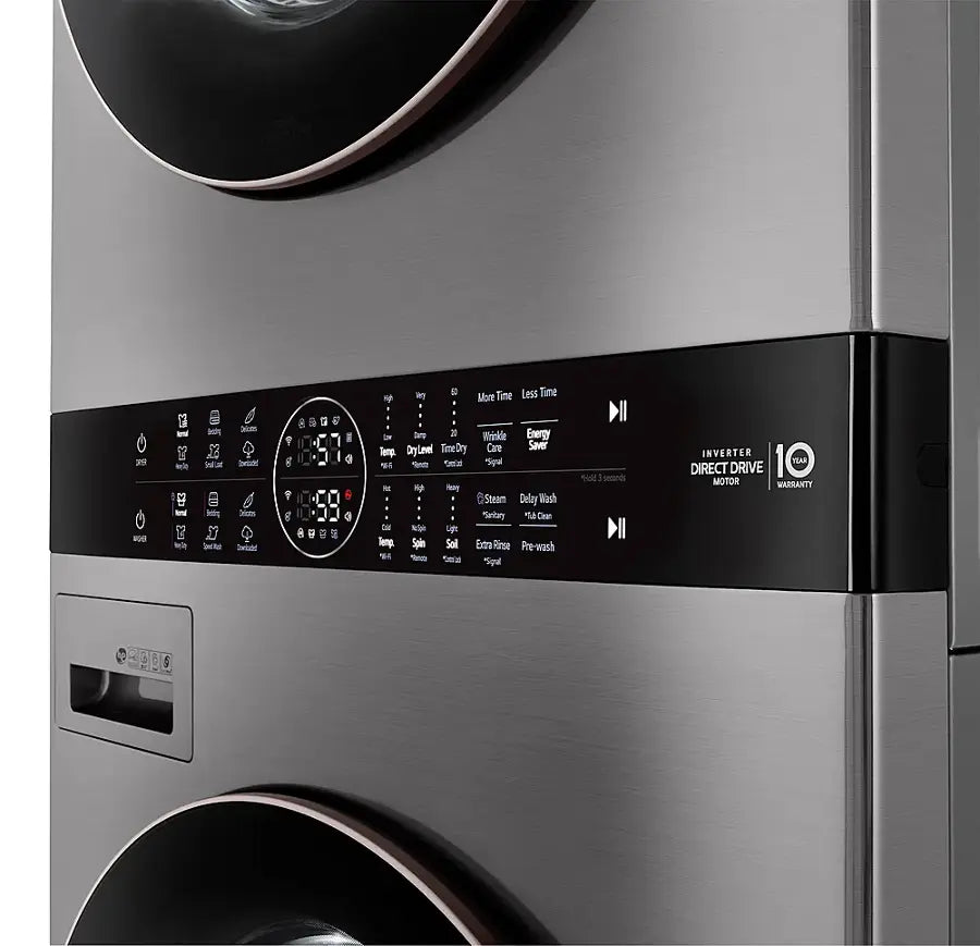 LG Front Load LG WashTower™ with Center Control™ 4.5 cu. ft. Washer and 7.4 cu. ft. Electric Dryer