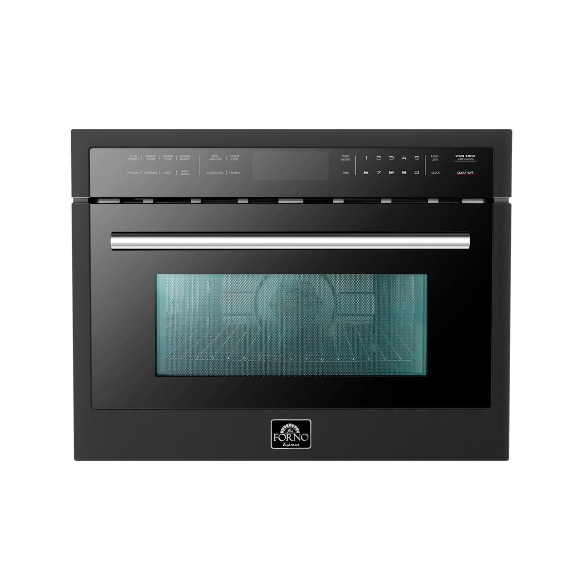 FORNO Oliena Espresso Black 24-Inch Built-In Microwave and Convection Oven Combo