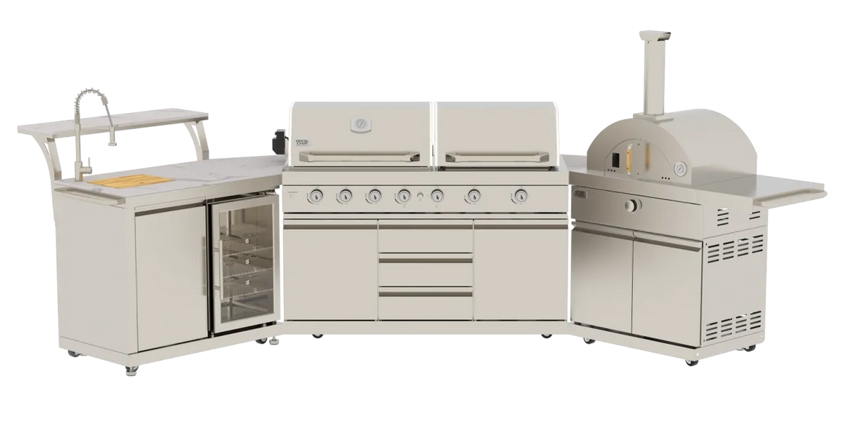BROIL CHEF Yosemite 8 Burner Classic S/S Pizza Oven Modular Suite