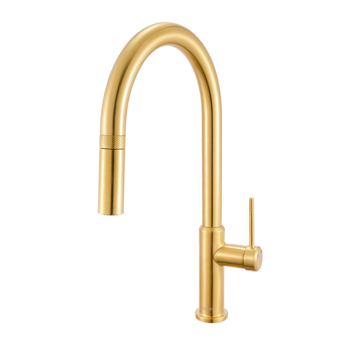 RUVATI RVF1237SG Vestia Pull Down Kitchen Faucet Knurled Modern in Brushed Gold