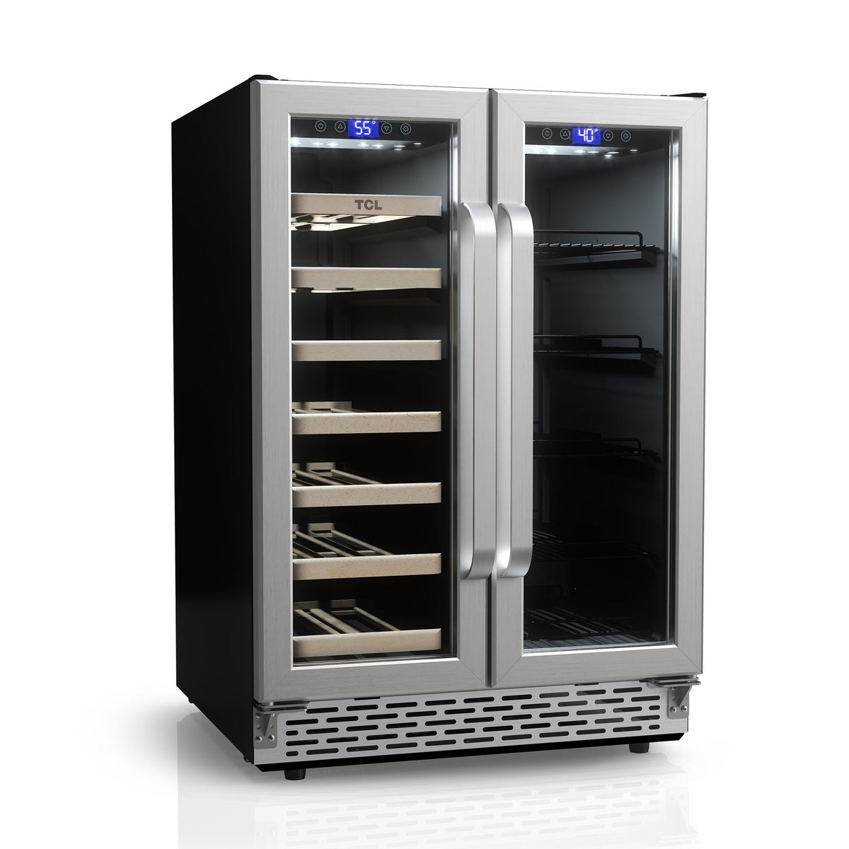 TCL TRD20B8AS 20 Bottle & 78 Can Dual Zone Wine & Beverage Cooler