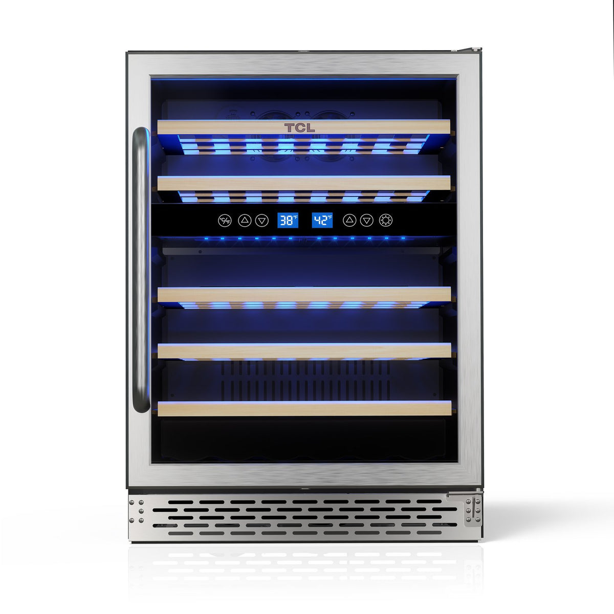 TCL TRW46B8AS 46 Bottle Dual Temperate Zone Wine Cooler - Stainless