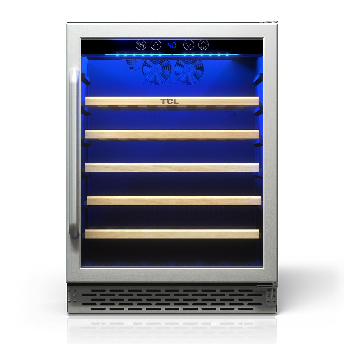 TCL TRW52B7AS 52 Bottle Single Temperate Zone Built-In Wine Cooler
