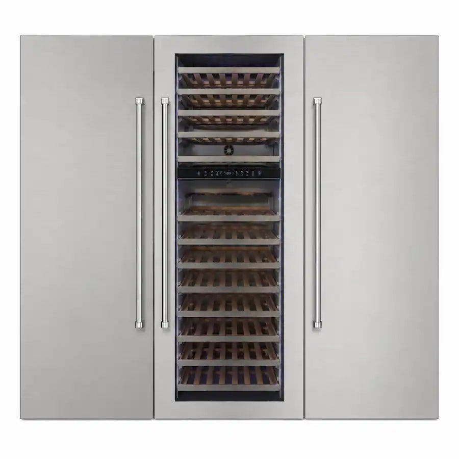 KUCHT KR7224TW-SS 72 in. Refrigeration Set: Refrigerator, Freezer & Wine Cooler Panels Included - Stainless Steel