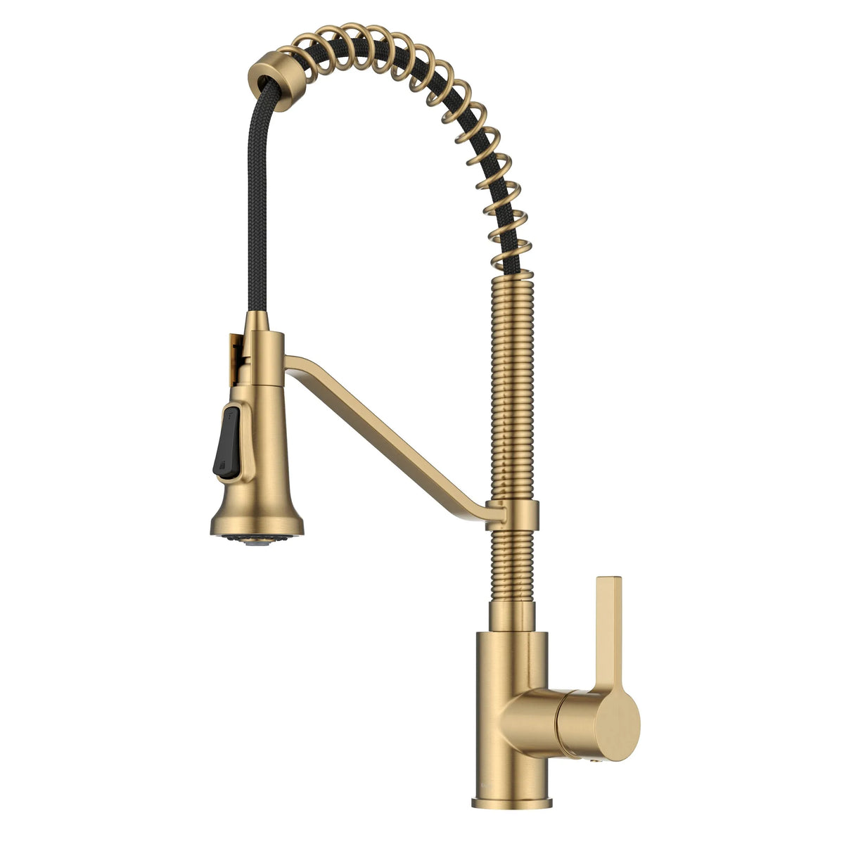 KRAUS Commercial Style 2-Function Single Handle Pull Down Kitchen Faucet in Brushed Brass