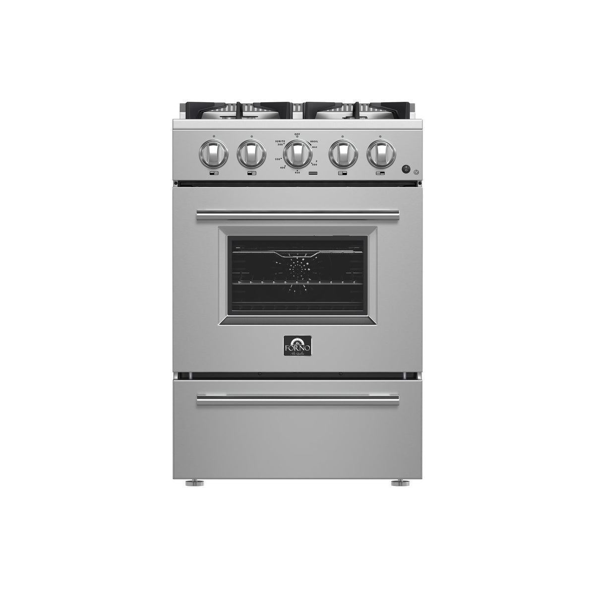 FORNO FFSGS6272-24 24" / 2.3 CF Gas Range - Stainless