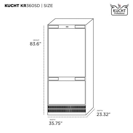 KUCHT KR360SD Built-In, Counter Depth, Panel Ready Refrigerator