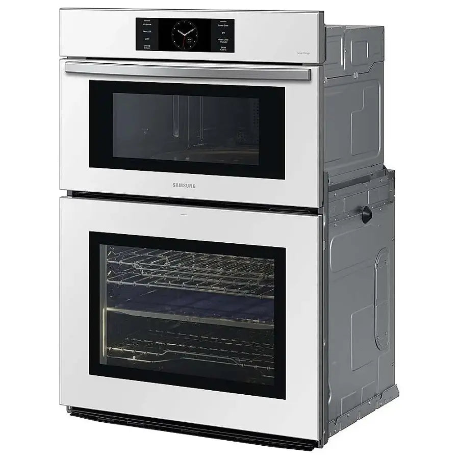 SAMSUNG NQ70CB700D12AA Bespoke 30&quot; Microwave Combination Wall Oven in White Glass