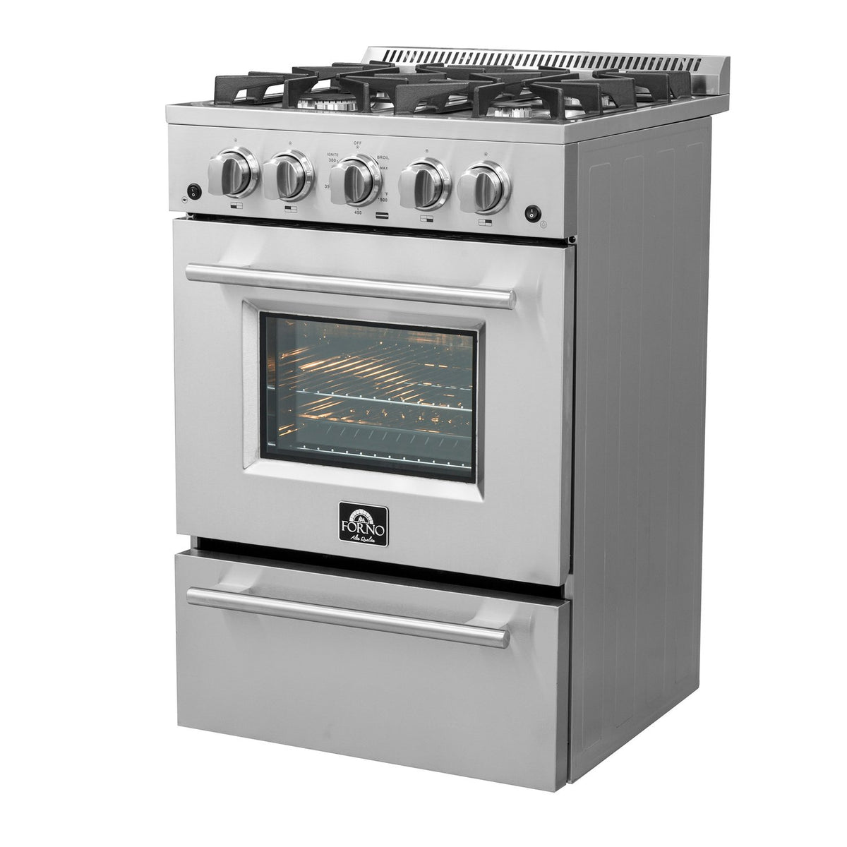 FORNO FFSGS6272-24 24" / 2.3 CF Gas Range - Stainless