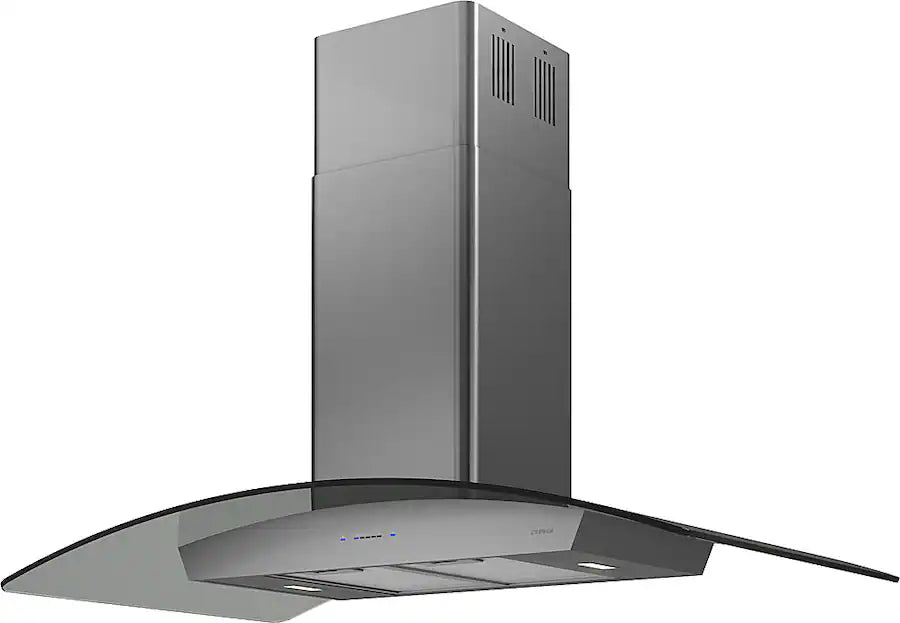 ZEPHYR ZRE-M90BBSGG Ravenna Island Hood 90cm - Black Stainless