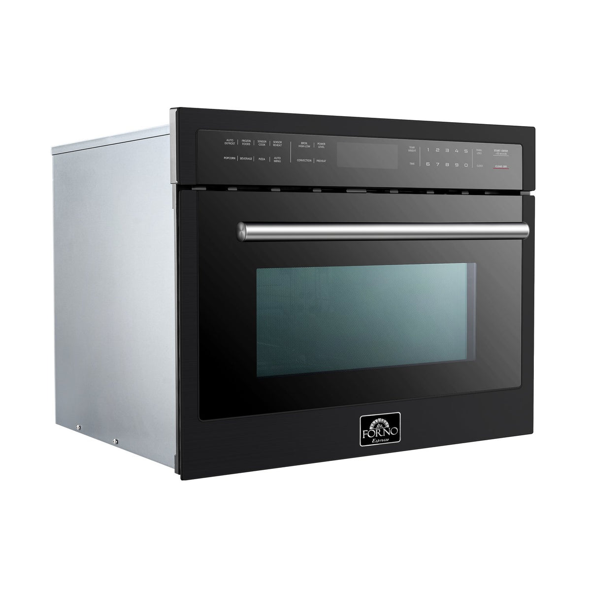 FORNO Oliena Espresso Black 24-Inch Built-In Microwave and Convection Oven Combo