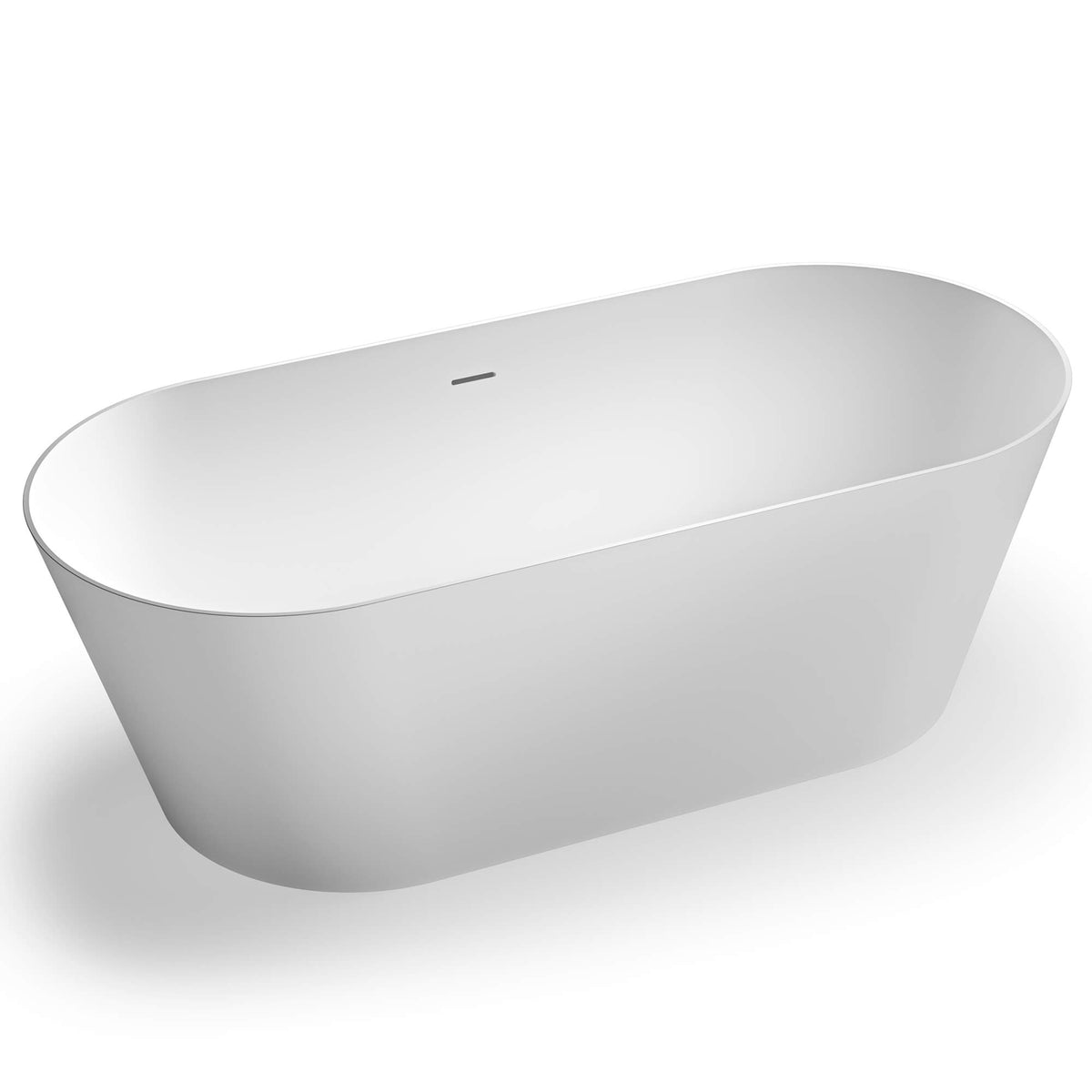 RUVATI RVB6750WH 67-inch White epiStone Solid Surface Oval Bath Tub