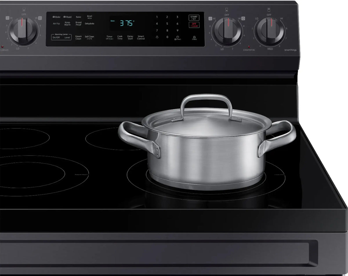 SAMSUNG NE63A6511SG/AA 6.3 cu. ft. Freestanding Electric Range with WiFi, No-Preheat Air Fry &amp; Convection - Black Stainless Steel