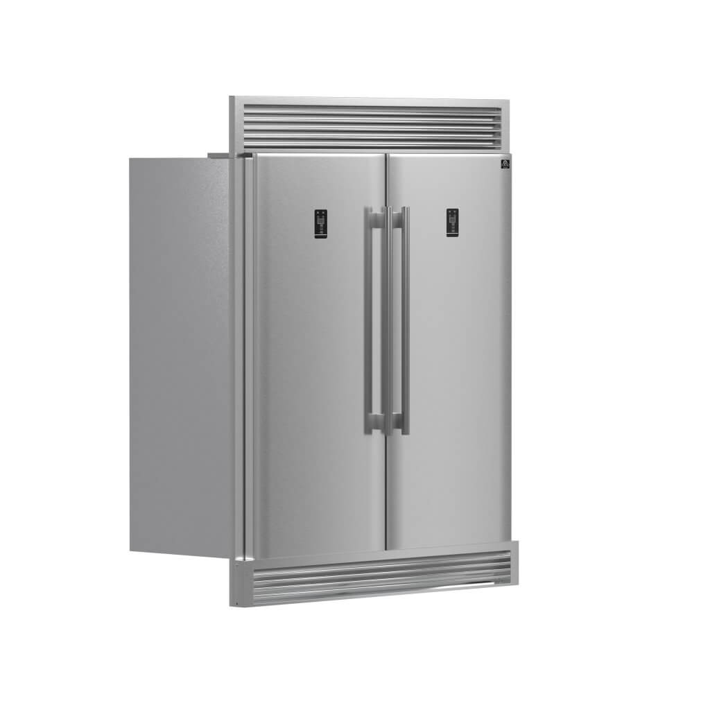 FORNO Rizzuto 2-Piece 56-Inch Convertible Refrigerator, 27.6 cu.ft. with Decorative Grill – 60-Inch Wide