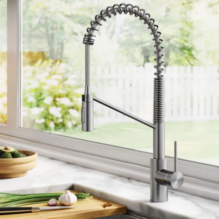 KRAUS KPF-2631SFS Oletto™ Commercial Style Pull Down Kitchen Faucet in Stainless Steel