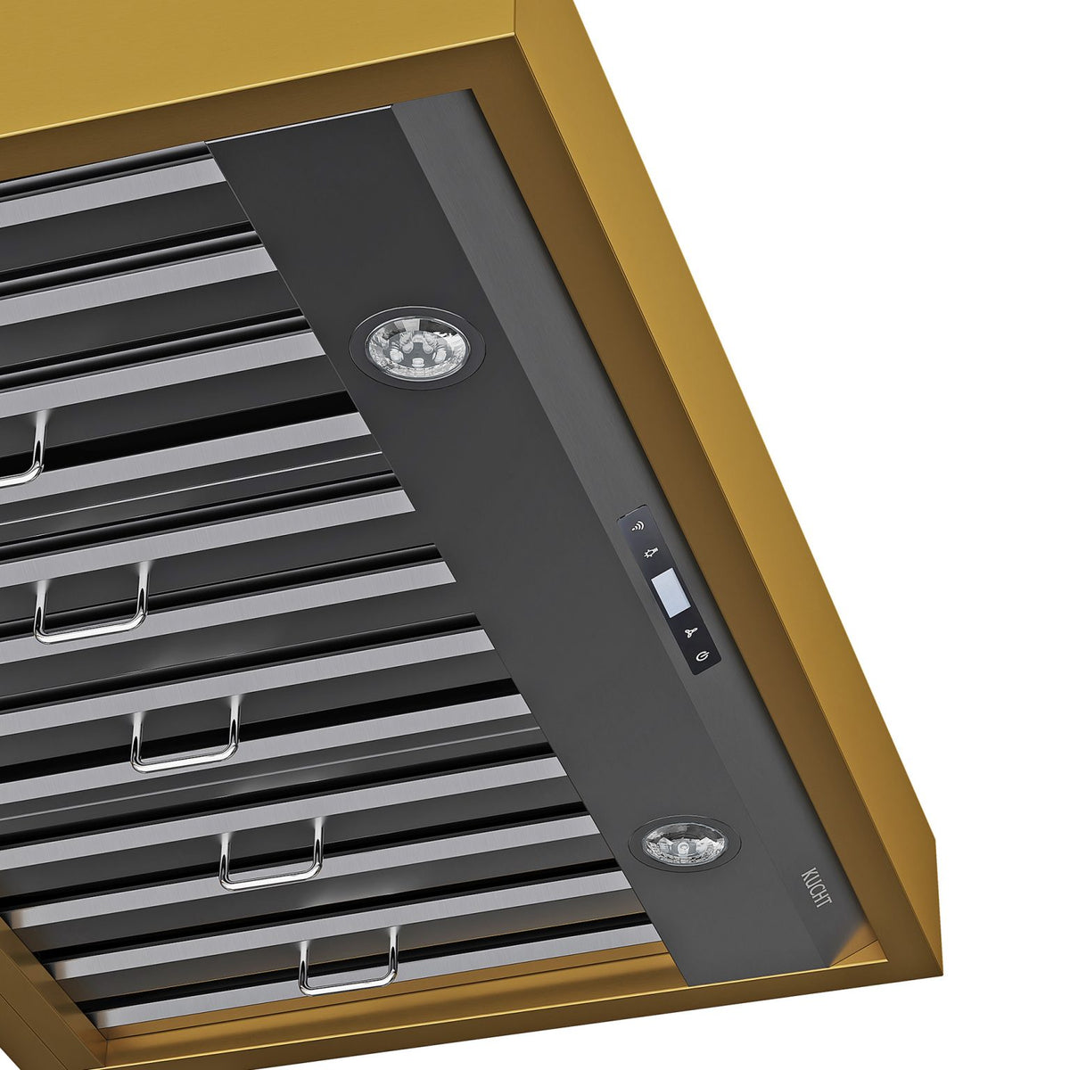 KUCHT KRH36TG 30&quot; Gemstone Pro-Style Range Hood-Dark Stainless Steel with Gold